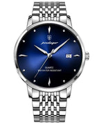 Silver shell blue surface