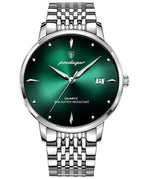 Silver shell green surface