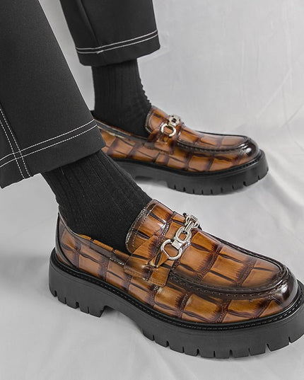 Men’s Crocodile Pattern Shoes - gaviara