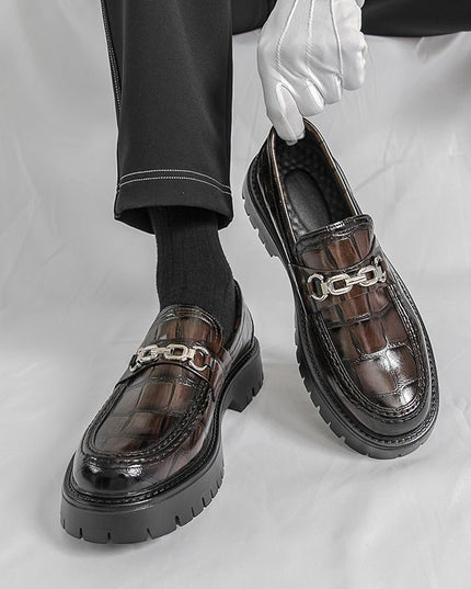 Men’s Crocodile Pattern Shoes - gaviara