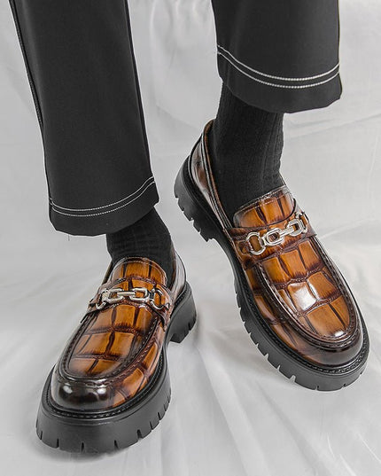 Men’s Crocodile Pattern Shoes - gaviara