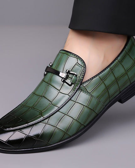Men’s Plaid Leather Shoes - gaviara