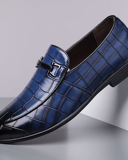 Men’s Plaid Leather Shoes - gaviara