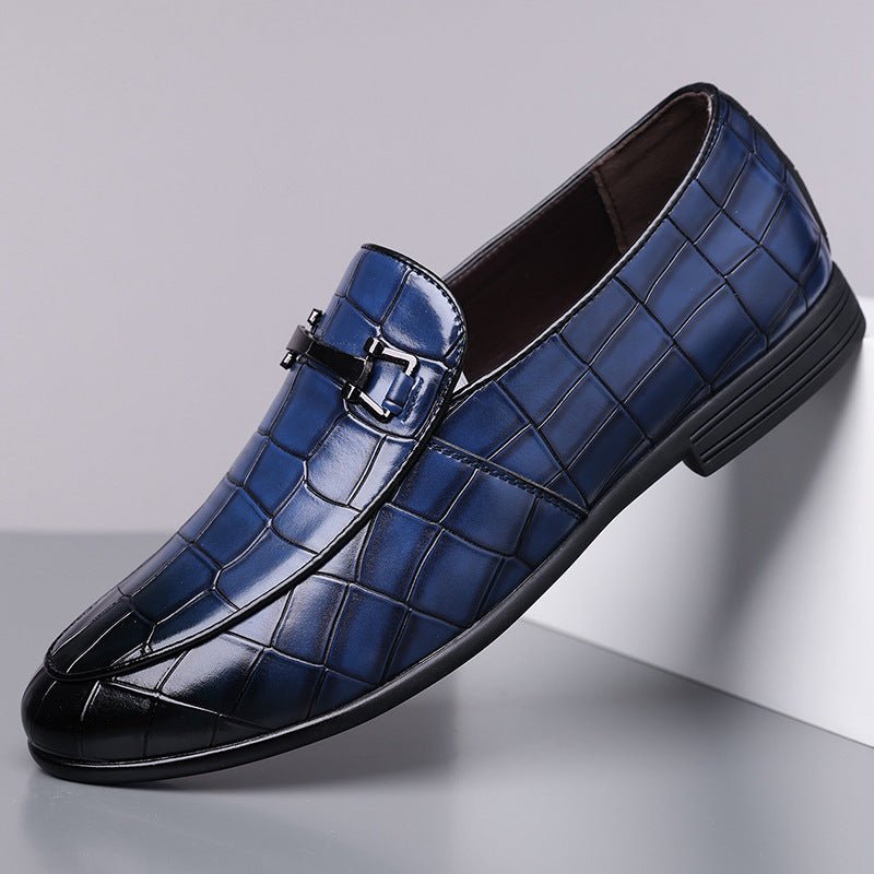 Men’s Plaid Leather Shoes - gaviara