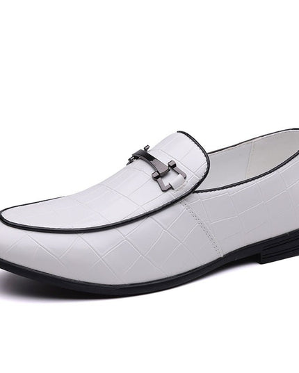 Men’s Plaid Leather Shoes - gaviara