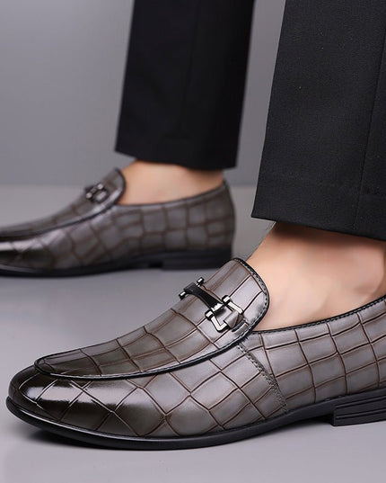 Men’s Plaid Leather Shoes - gaviara
