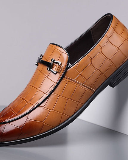 Men’s Plaid Leather Shoes - gaviara