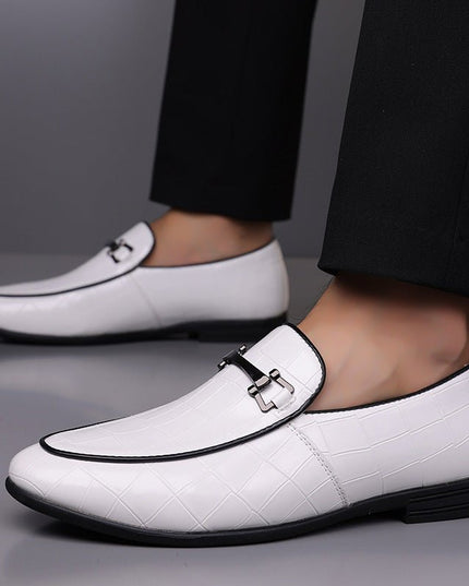 Men’s Plaid Leather Shoes - gaviara