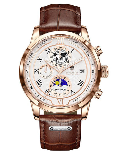 Men's Quartz Watch Moon Phase