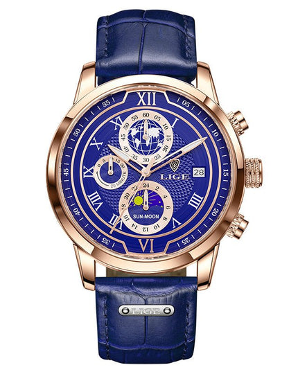 Men's Quartz Watch Moon Phase