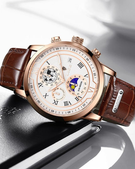 Men's Quartz Watch Moon Phase