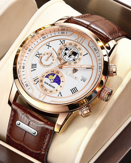 Men's Quartz Watch Moon Phase