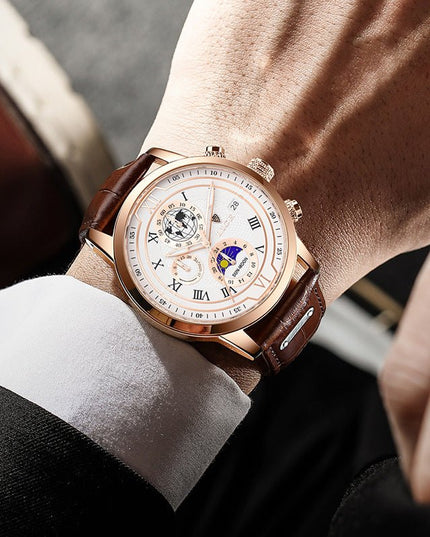 Men's Quartz Watch Moon Phase