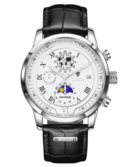Men's Quartz Watch Moon Phase