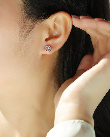 Moonlit Osmanthus Moissanite Stud Earrings - gaviara