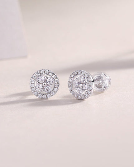 Moonlit Osmanthus Moissanite Stud Earrings - gaviara