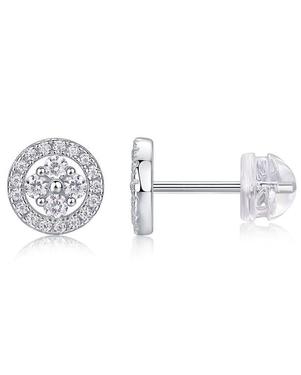 Moonlit Osmanthus Moissanite Stud Earrings - gaviara