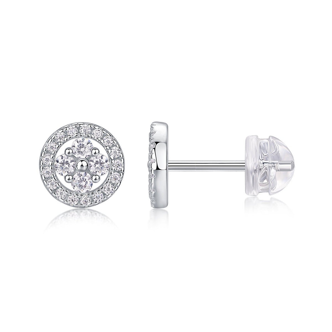 Moonlit Osmanthus Moissanite Stud Earrings - gaviara