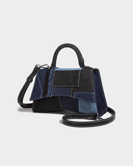 Patchwork Denim Saddle women's bag