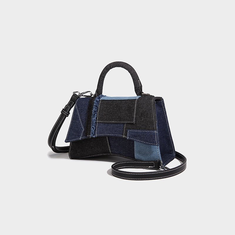 Patchwork Denim Saddle women's bag