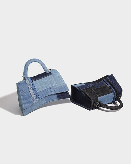 Patchwork Denim Saddle women's bag