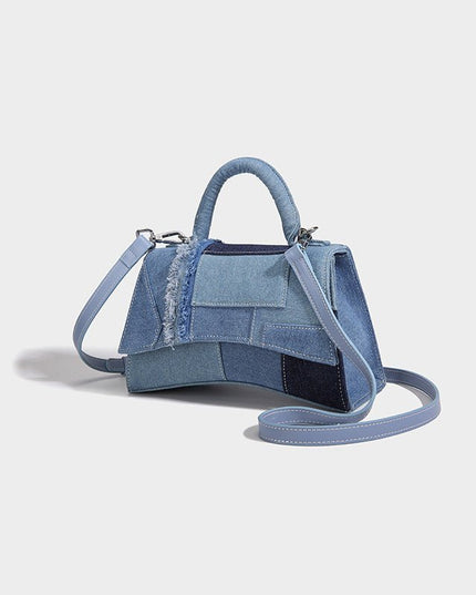 Patchwork Denim Saddle women's bag