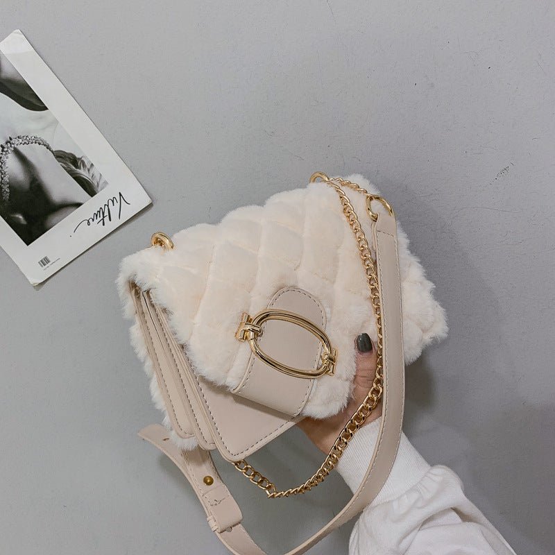 Plush Winter Messenger Bag - gaviara