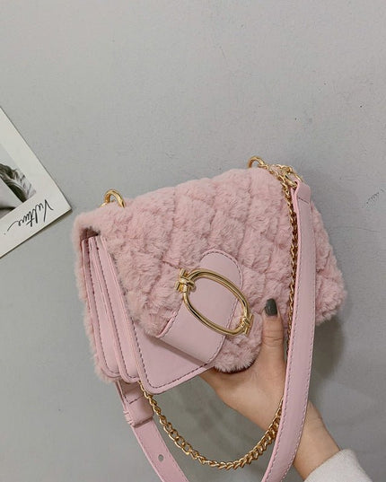 Plush Winter Messenger Bag - gaviara