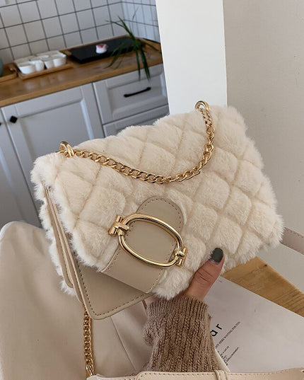Plush Winter Messenger Bag - gaviara