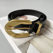 Black Retro Gold Buckle