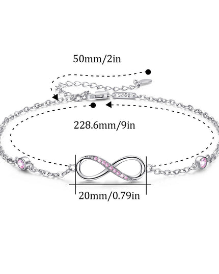Sterling Silver Endless Love Symbol Anklet