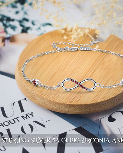 Sterling Silver Endless Love Symbol Anklet