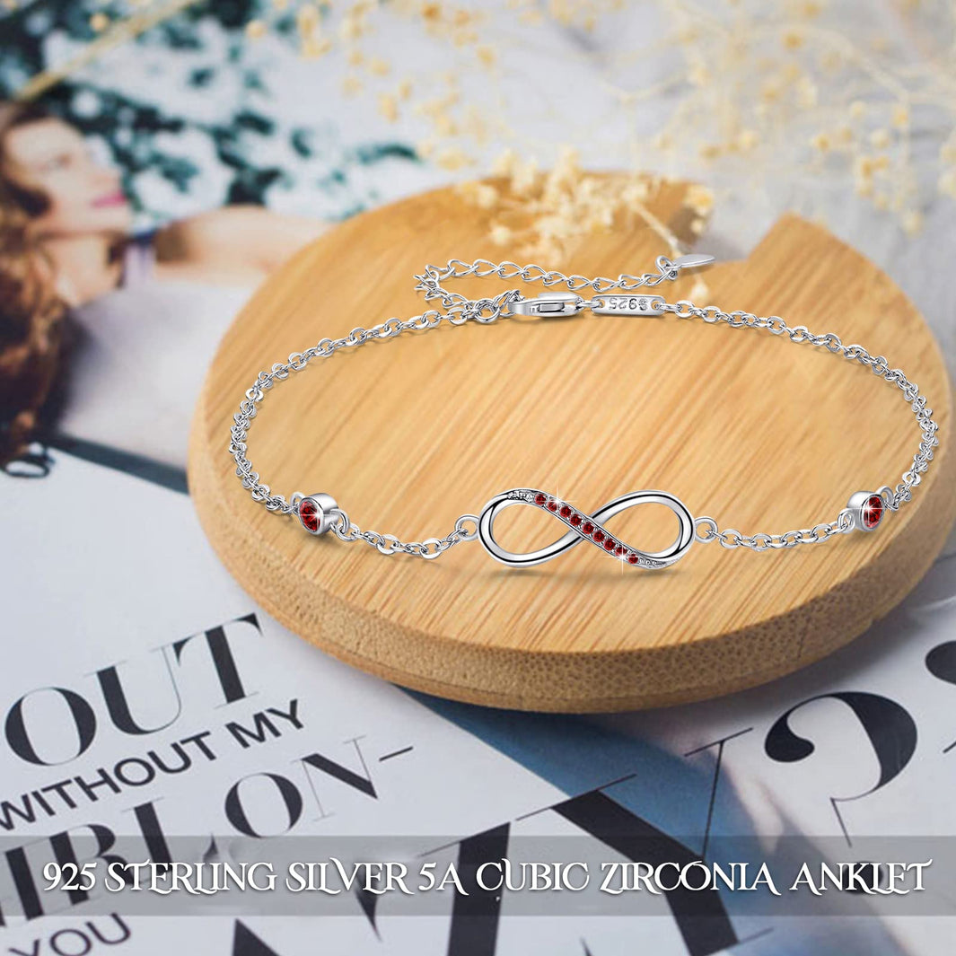 Sterling Silver Endless Love Symbol Anklet