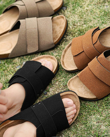 Suede Cork Sole Sandal