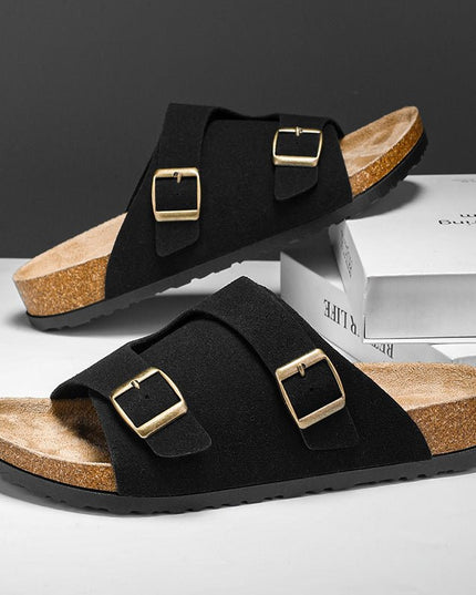 Suede Cork Sole Sandal