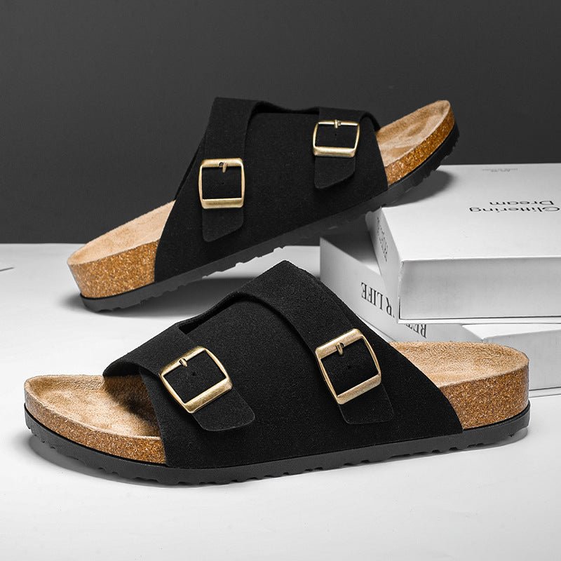 Suede Cork Sole Sandal