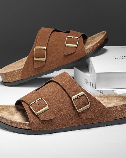 Suede Cork Sole Sandal