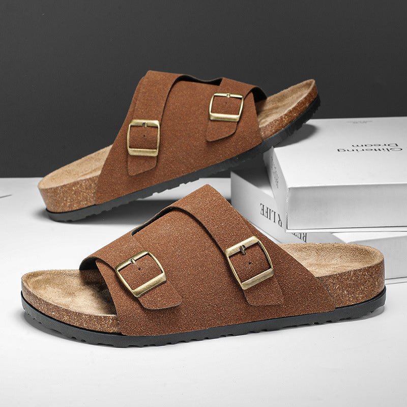 Suede Cork Sole Sandal