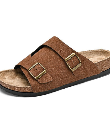 Suede Cork Sole Sandal