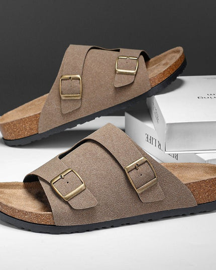 Suede Cork Sole Sandal