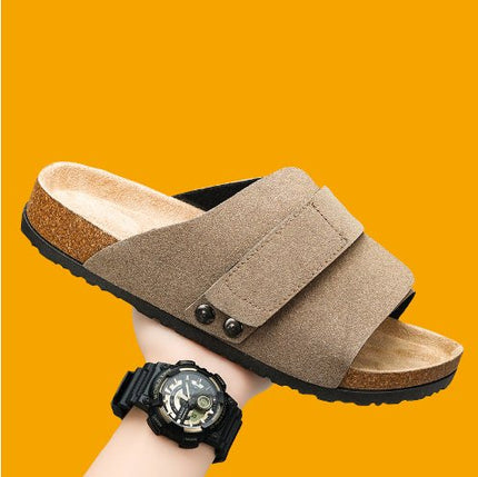 Suede Cork Sole Sandal