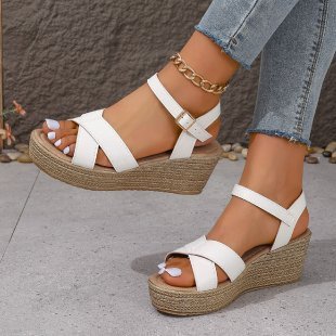 Wedge Peep-Toe Sandals - gaviara