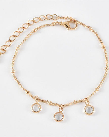 Women's Multi-layer Metal Chain Drill Anklet