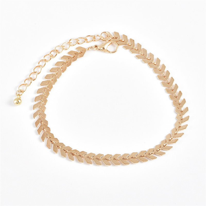 Women's Multi-layer Metal Chain Drill Anklet